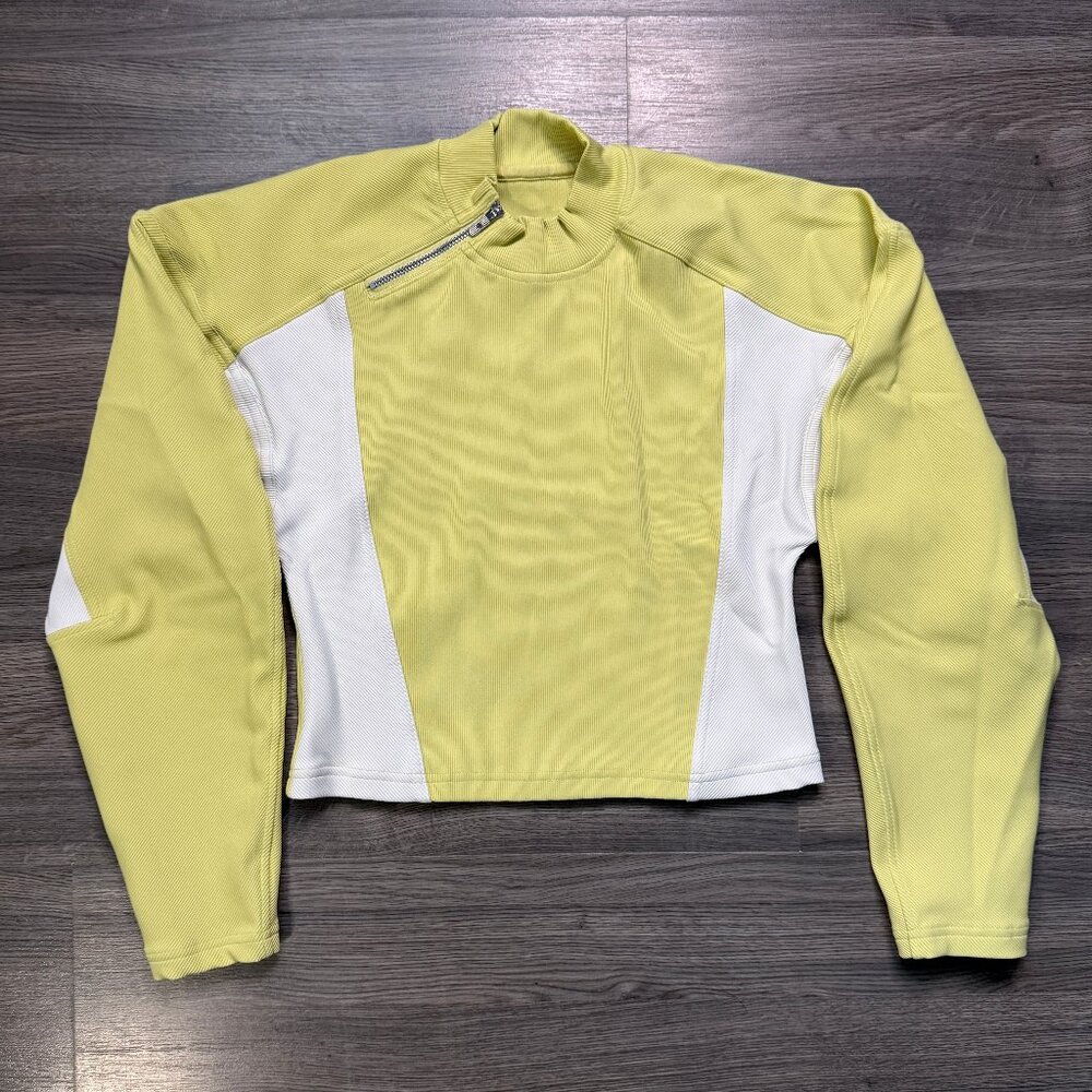 Lululemon Women's Ribbed Luxtreme Wide-Sleeve Pullover - Yellow/White - Picture 3 of 7